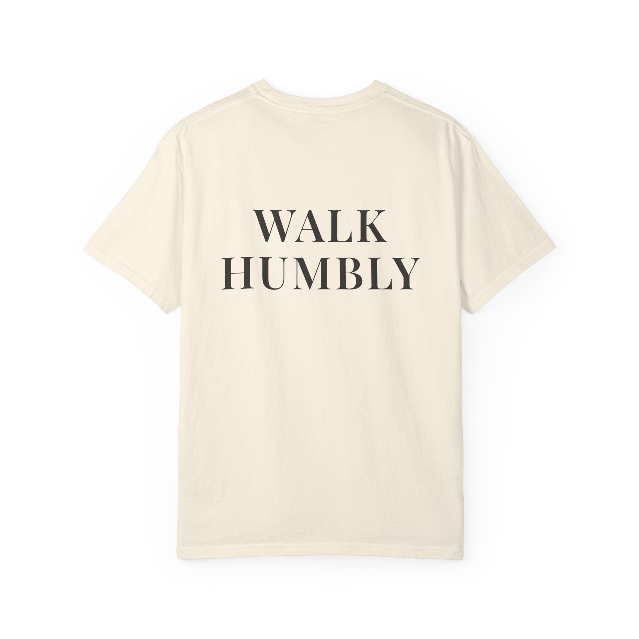 WALK HUMBLY — Back Print Christian T-Shirt
