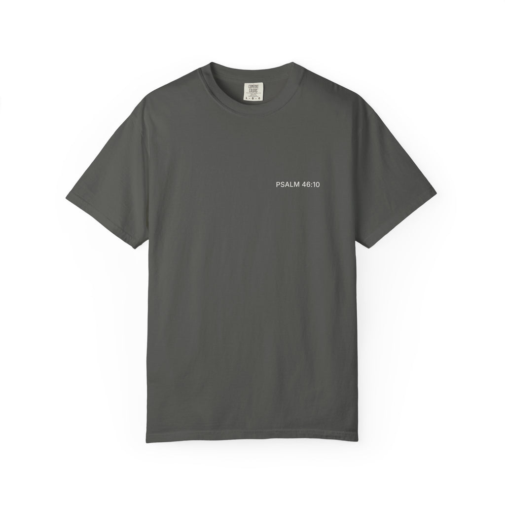 PSALM 46:10 — Micro Chest Christian T-Shirt