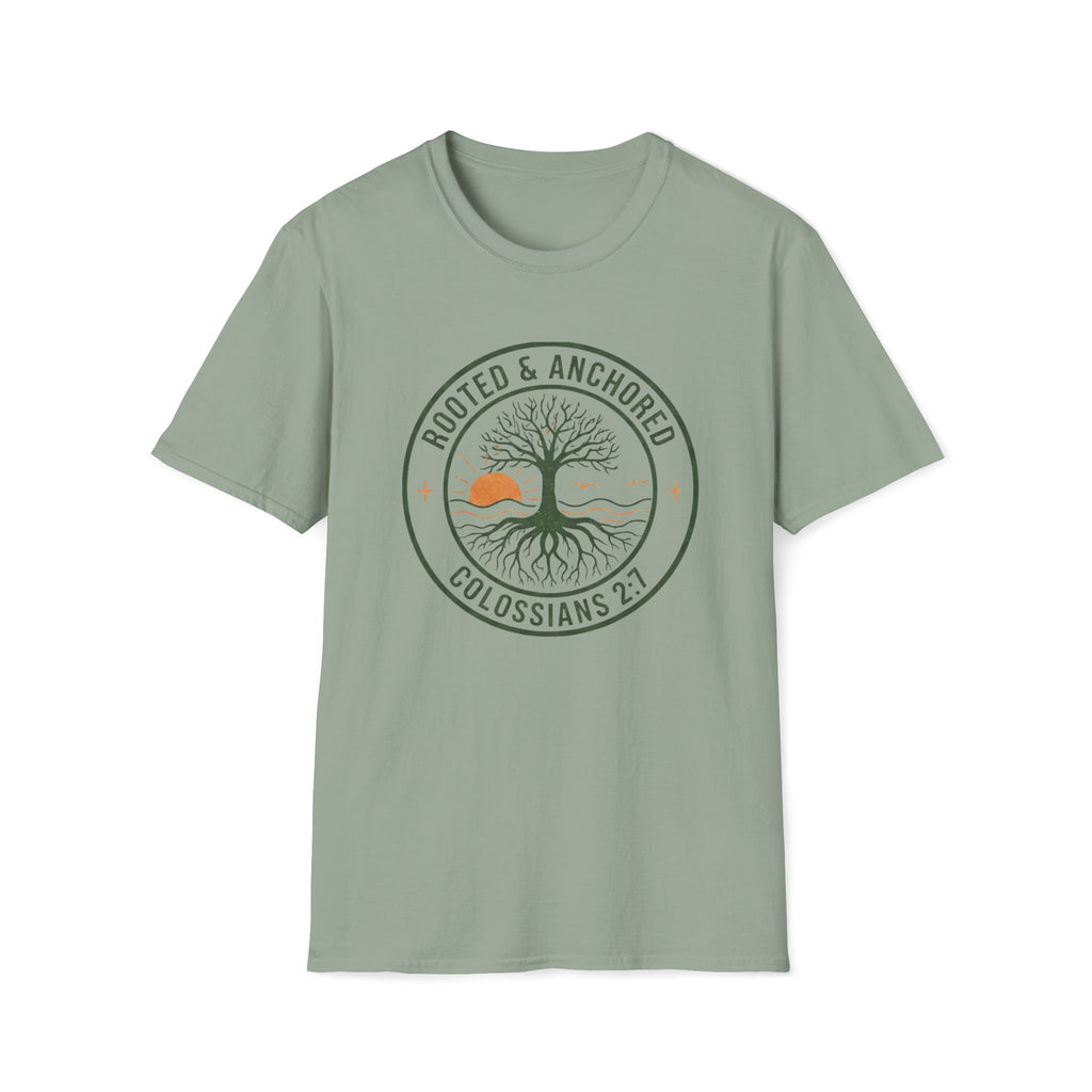 Rooted & Anchored Colossians 2:7 T-Shirt