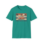Good Vibes & Grace Van Surfing Sunset 70s Vibe T-Shirt