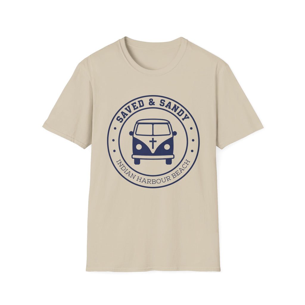 Saved & Sandy Indian Harbour Beach Van Design - T-Shirt