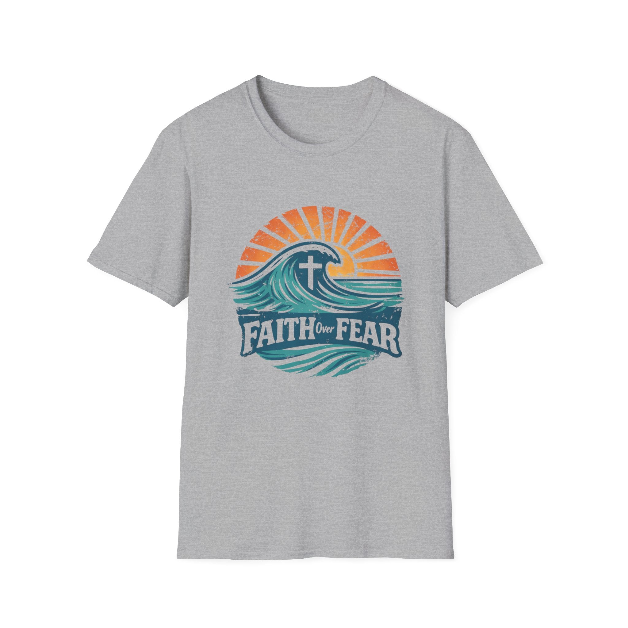 Faith Over Fear Wave Sunset - T-Shirt