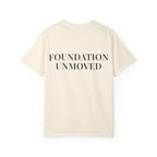 FOUNDATION UNMOVED — Back Print Christian T-Shirt