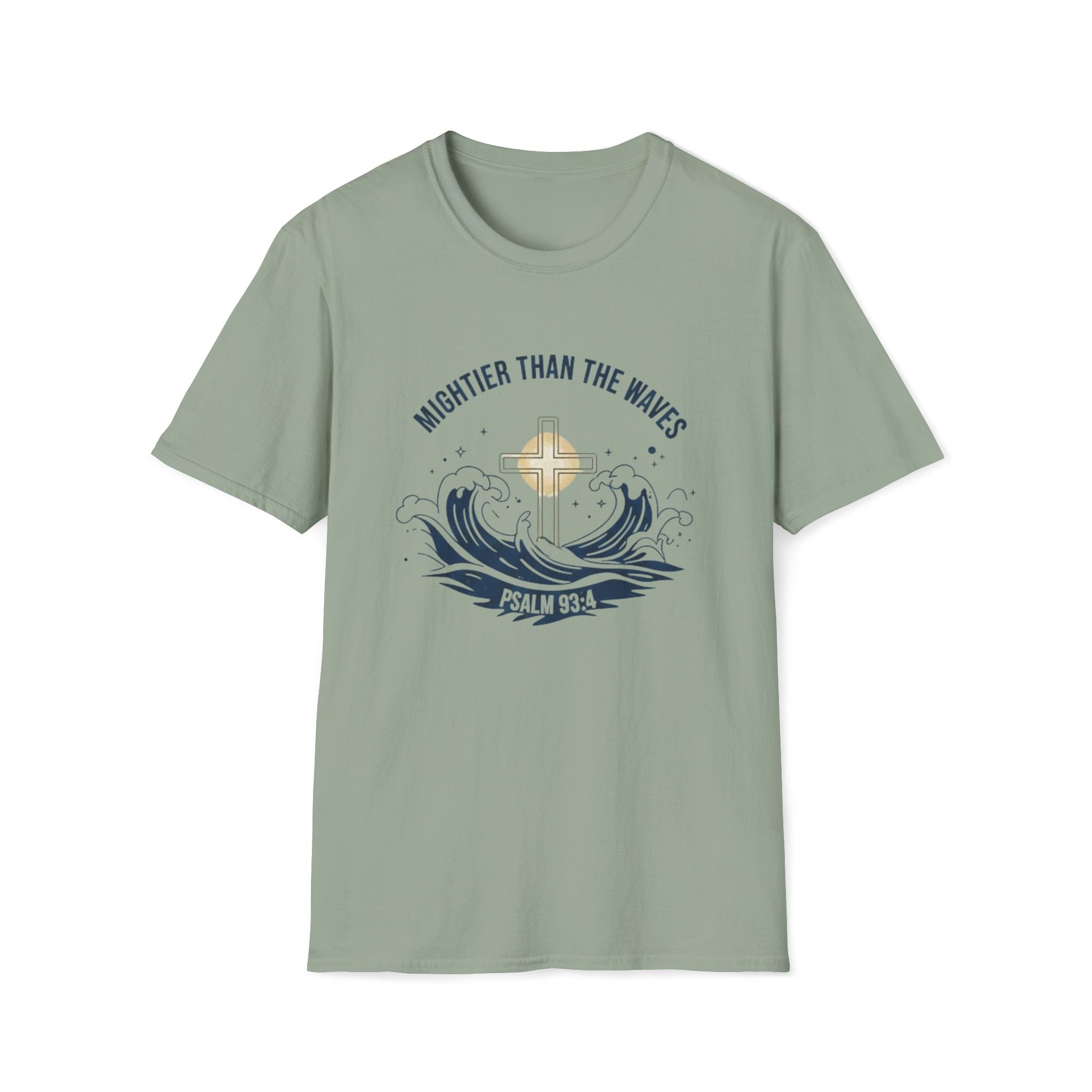 Mightier Than the Waves Psalm 93:4 Faith Waves T-Shirt