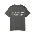 FOUNDATION UNMOVED — Back Print Christian T-Shirt
