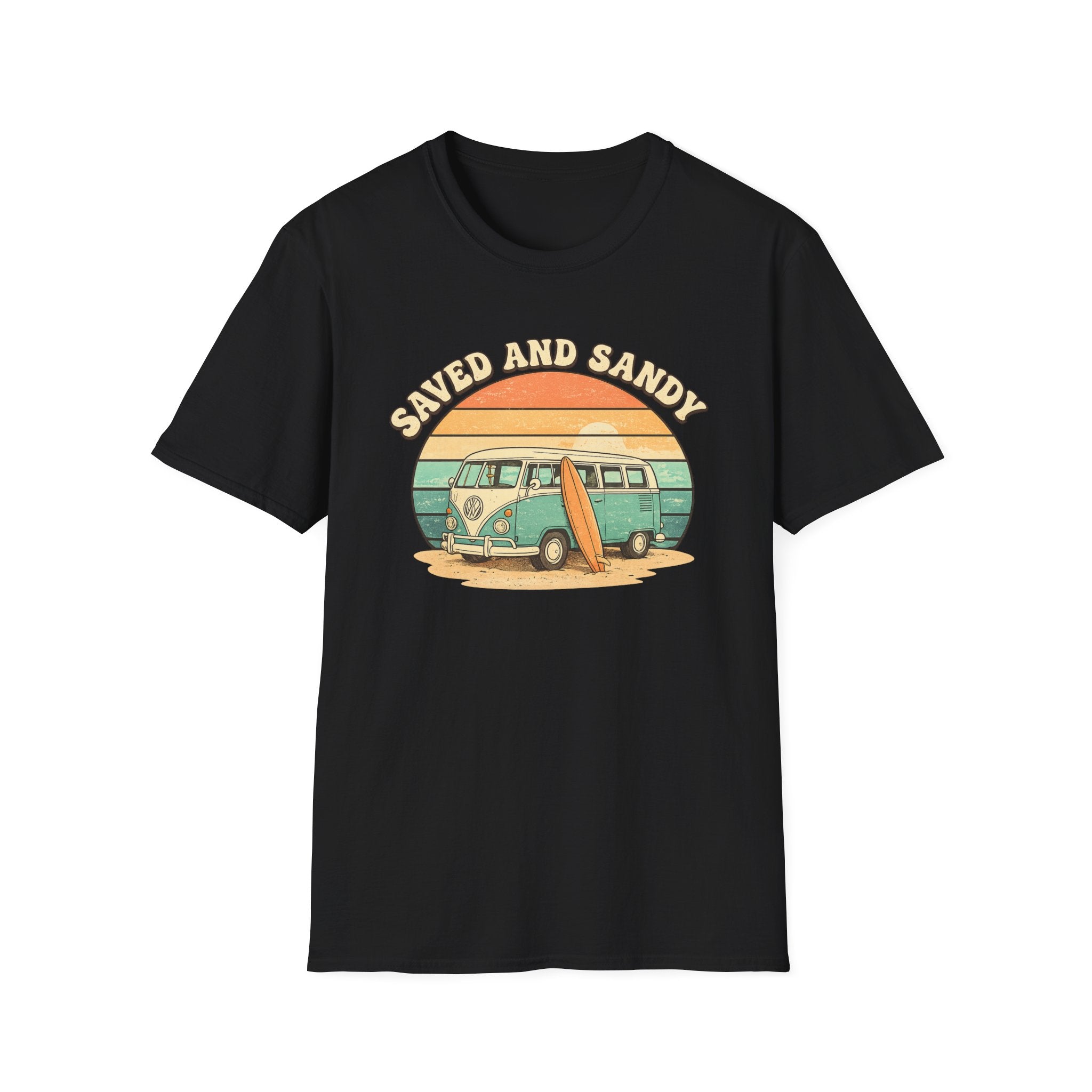 Saved and Sandy Van Surfboard Retro - T-Shirt