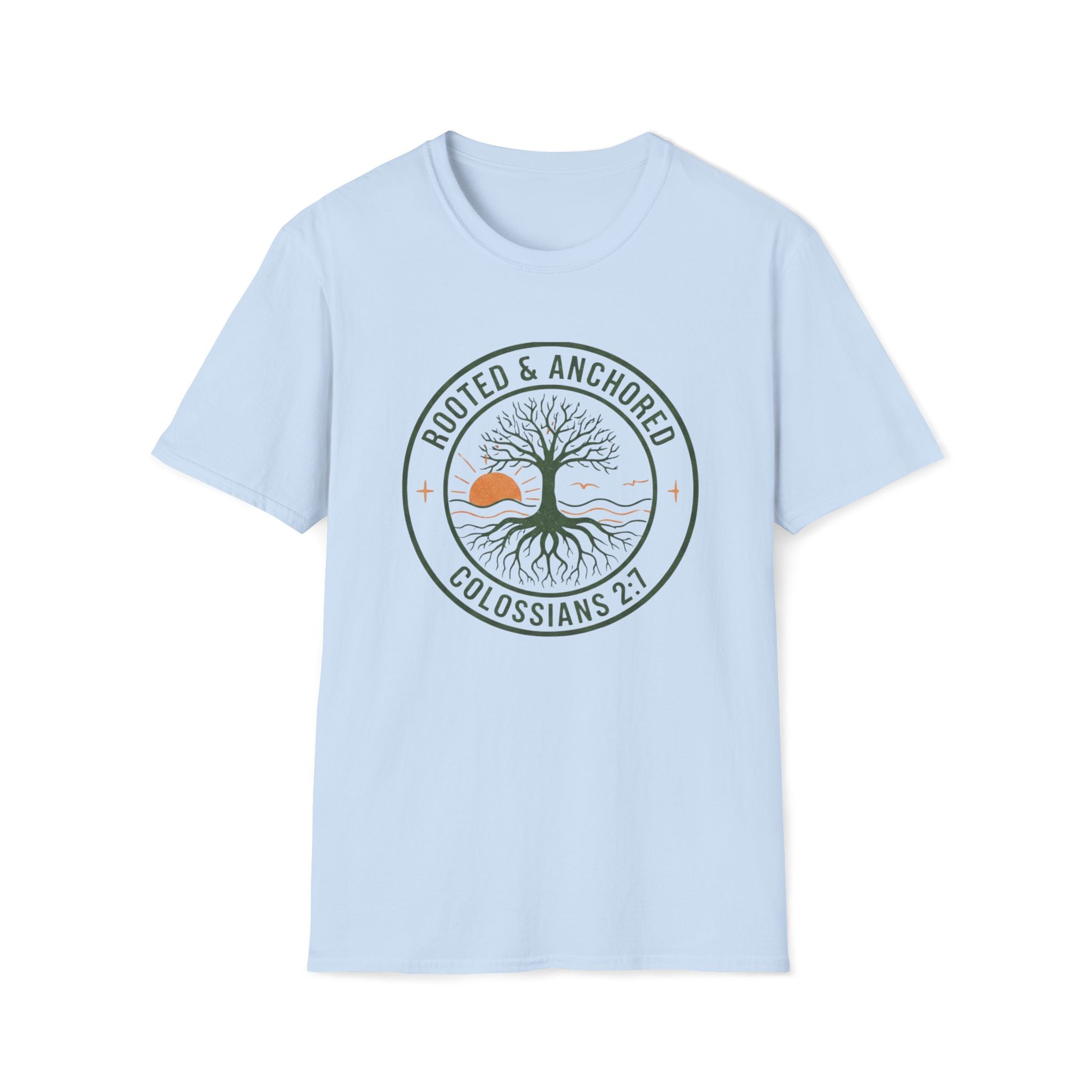 Rooted & Anchored Colossians 2:7 T-Shirt