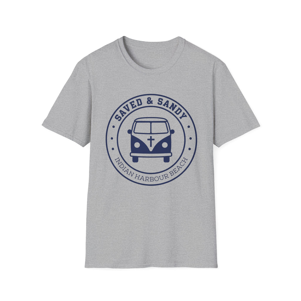 Saved & Sandy Indian Harbour Beach Van Design - T-Shirt