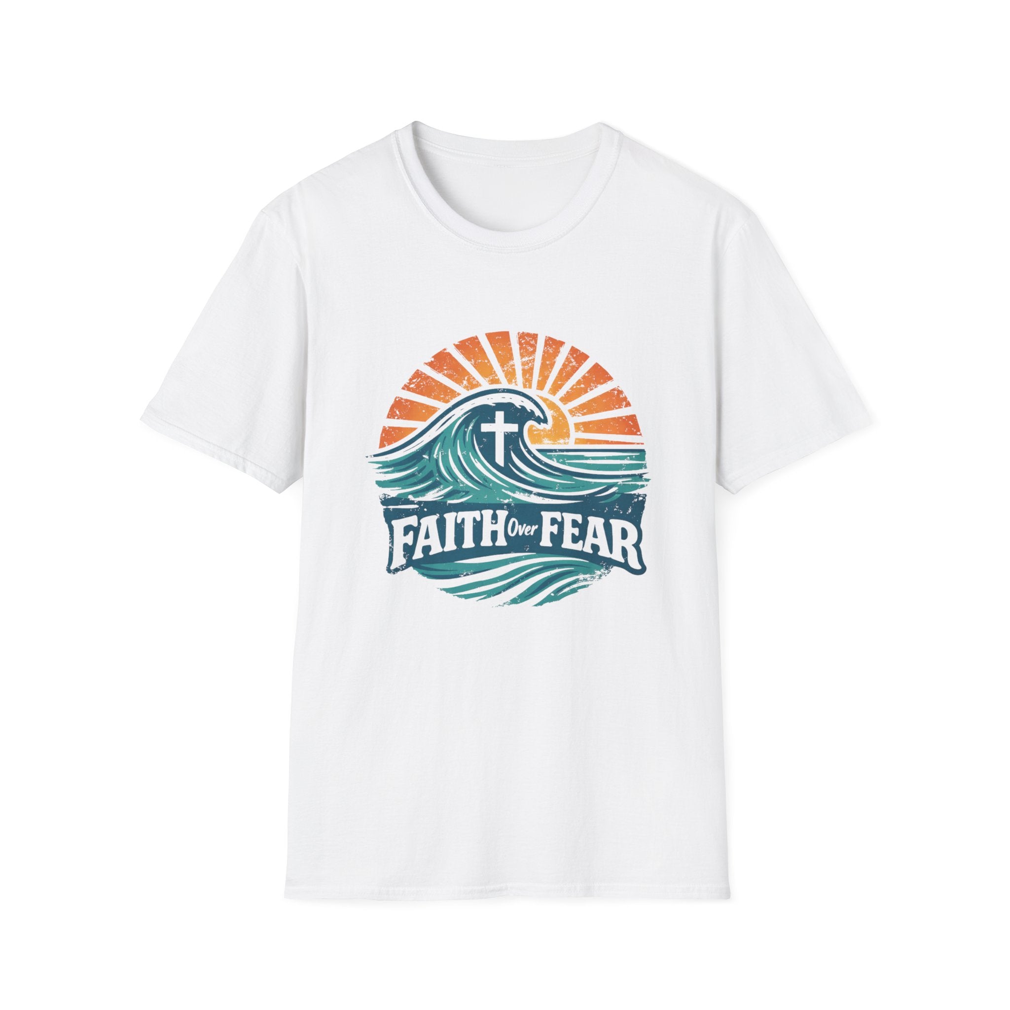 Faith Over Fear Wave Sunset - T-Shirt