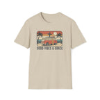 Good Vibes & Grace Van Surfing Sunset 70s Vibe T-Shirt