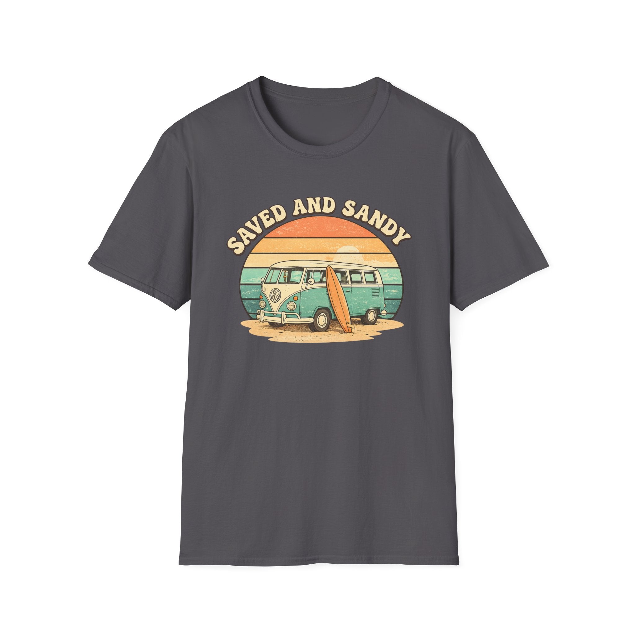 Saved and Sandy Van Surfboard Retro - T-Shirt