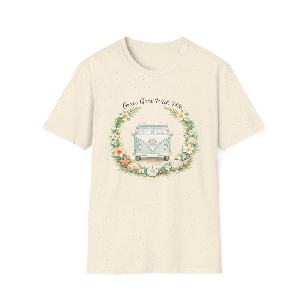 Grace Goes With Me Van Beach Wreath Design - T-Shirt