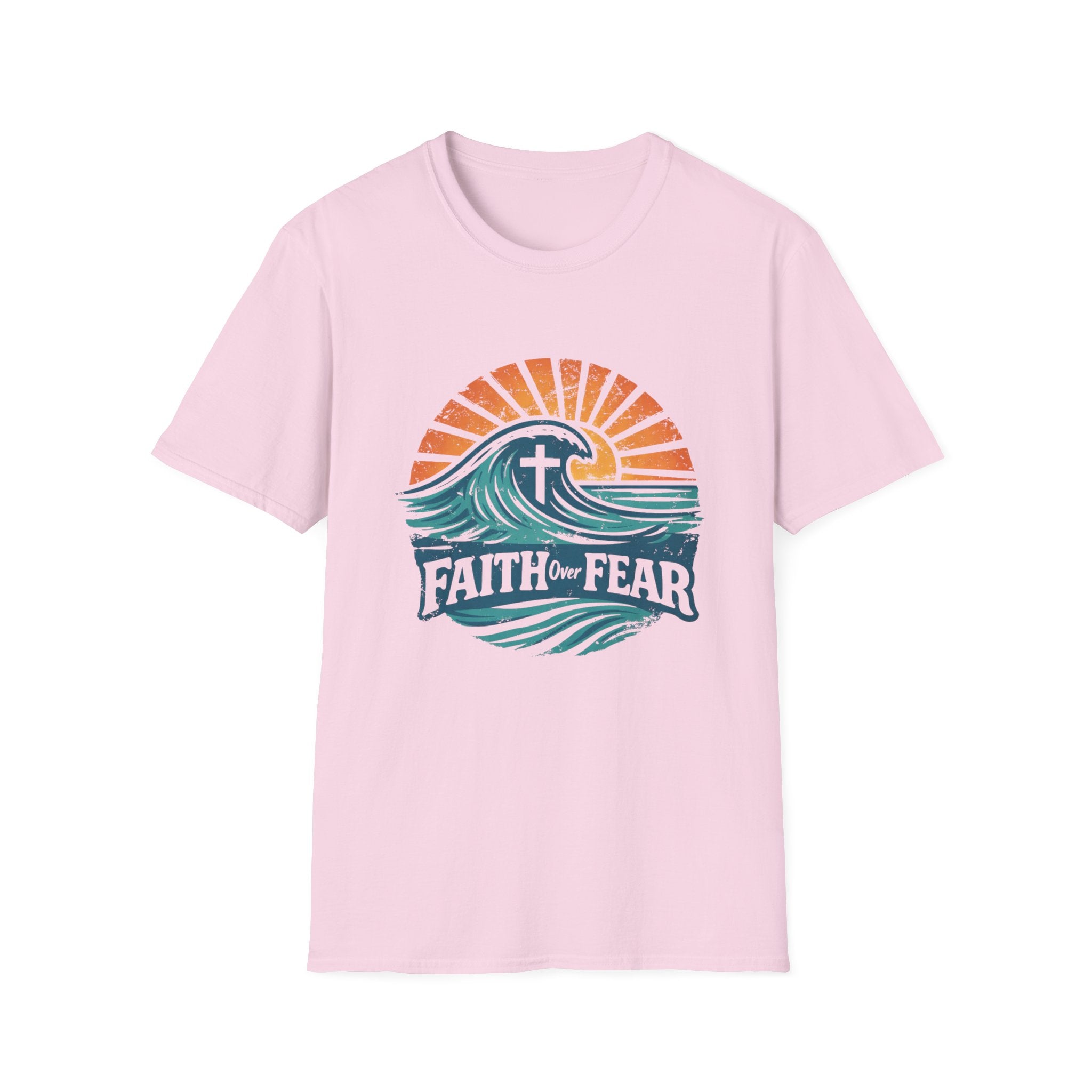 Faith Over Fear Wave Sunset - T-Shirt