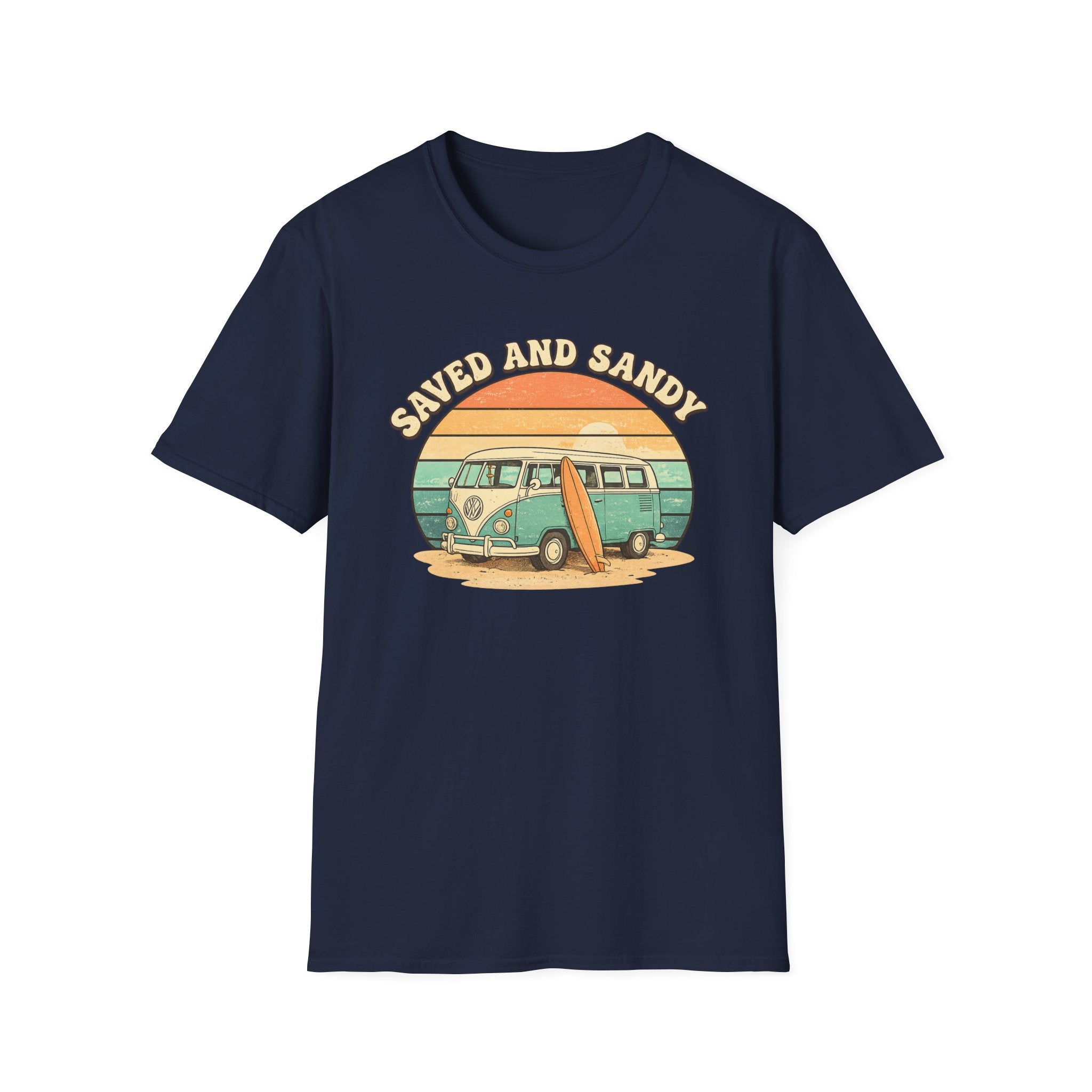 Saved and Sandy Van Surfboard Retro - T-Shirt