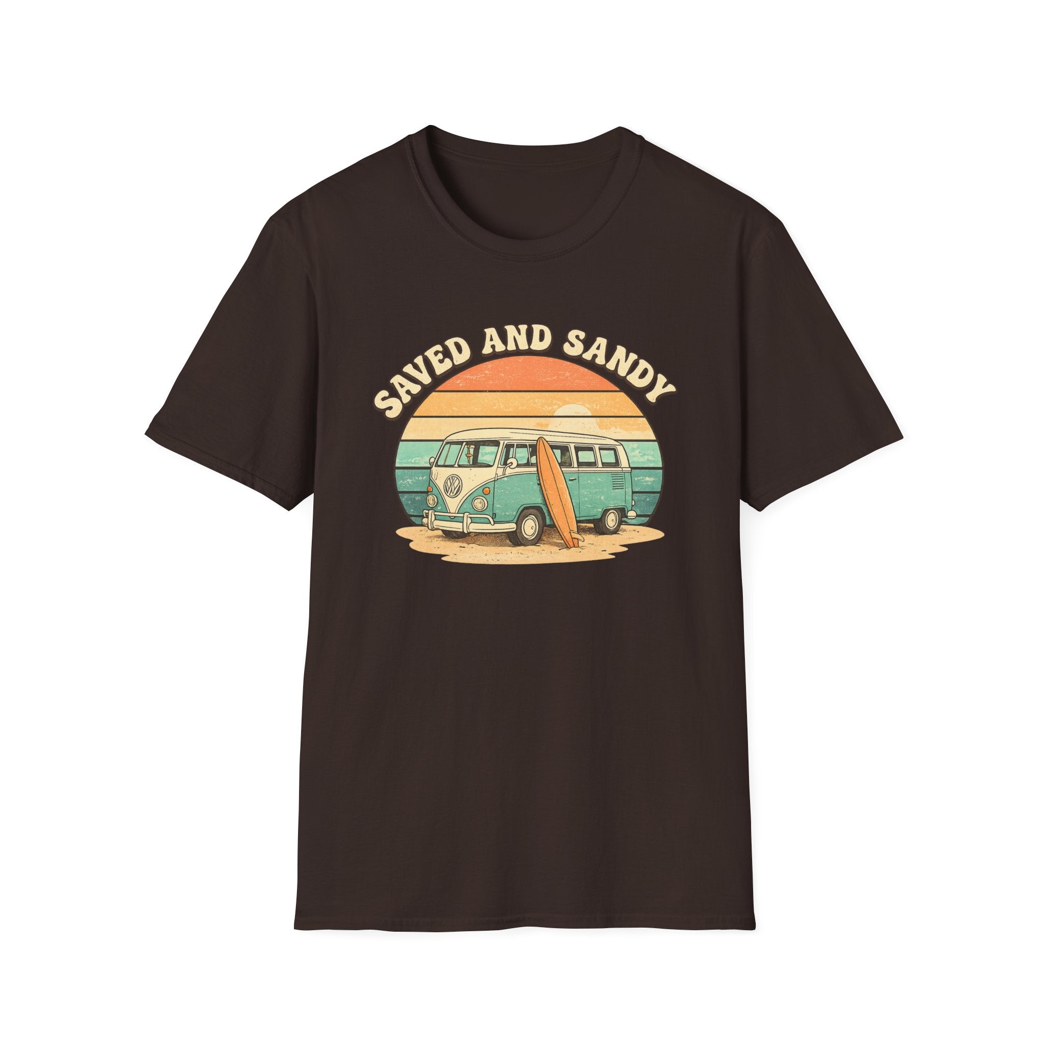 Saved and Sandy Van Surfboard Retro - T-Shirt