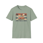 Good Vibes & Grace Van Surfing Sunset 70s Vibe T-Shirt