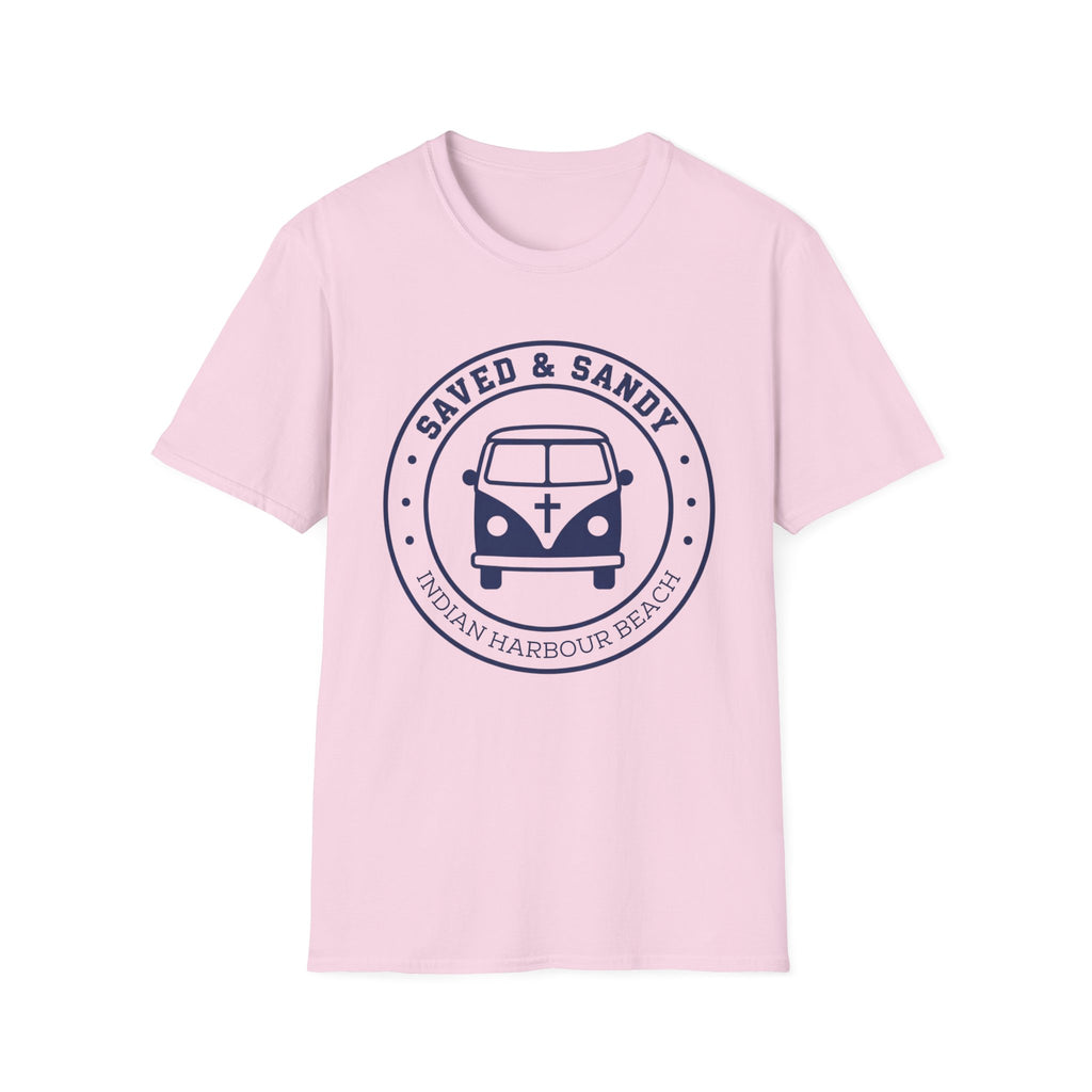 Saved & Sandy Indian Harbour Beach Van Design - T-Shirt