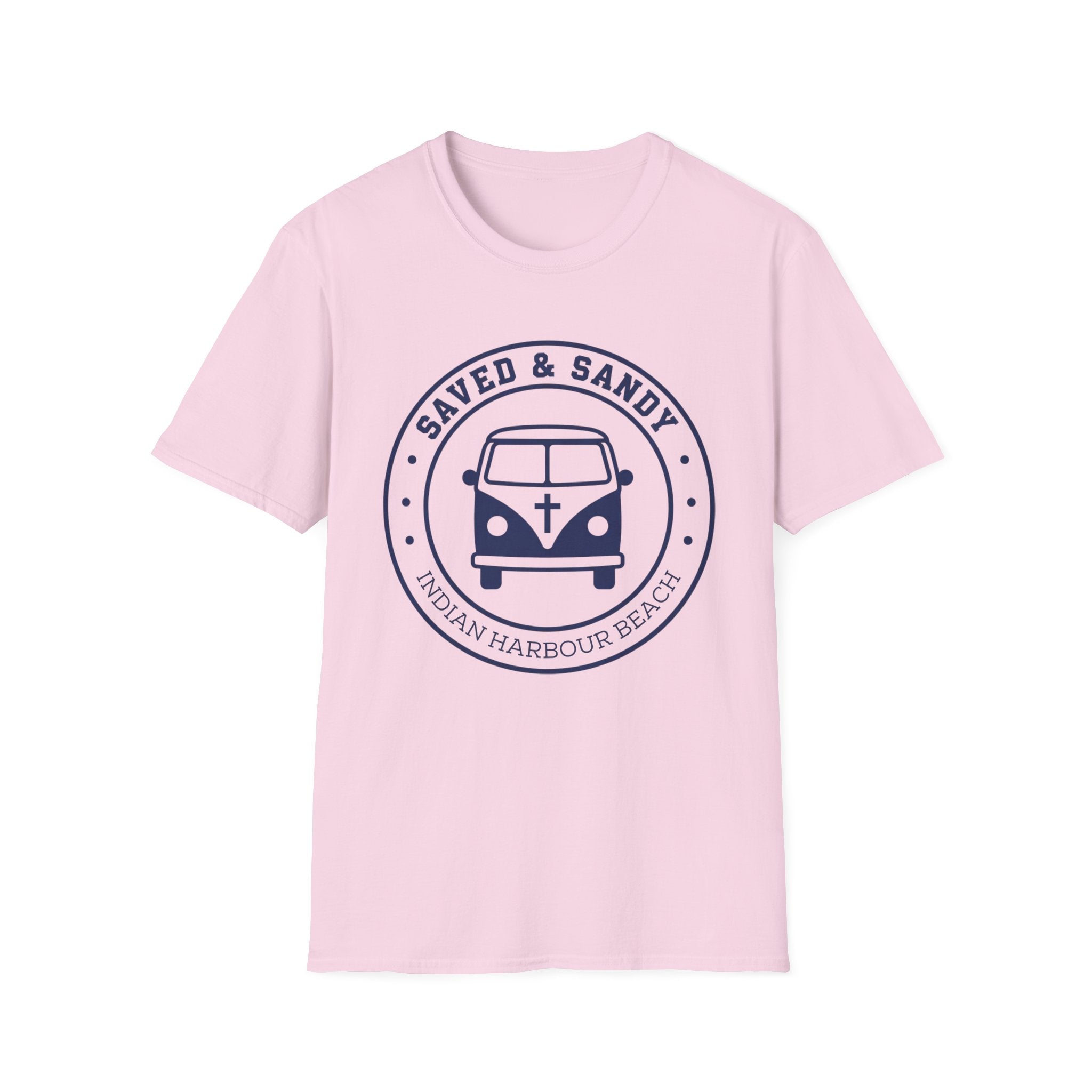 Saved & Sandy Indian Harbour Beach Van Design - T-Shirt