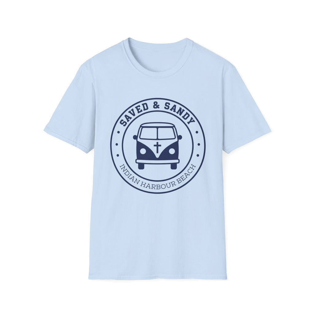 Saved & Sandy Indian Harbour Beach Van Design - T-Shirt