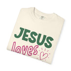 Comfort Colors® Christian Summer Shirt Retro Jesus Loves Me Shirt, Galatians 2 20 Christian Tee, Christian Shirt For Women Faith Tee