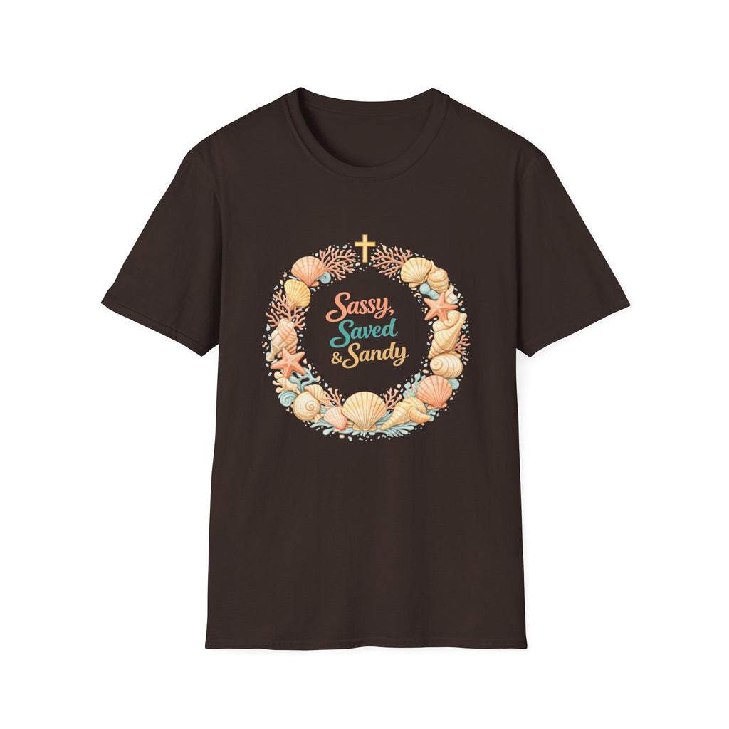 Sassy Saved & Sandy Coral Wreath - T-Shirt