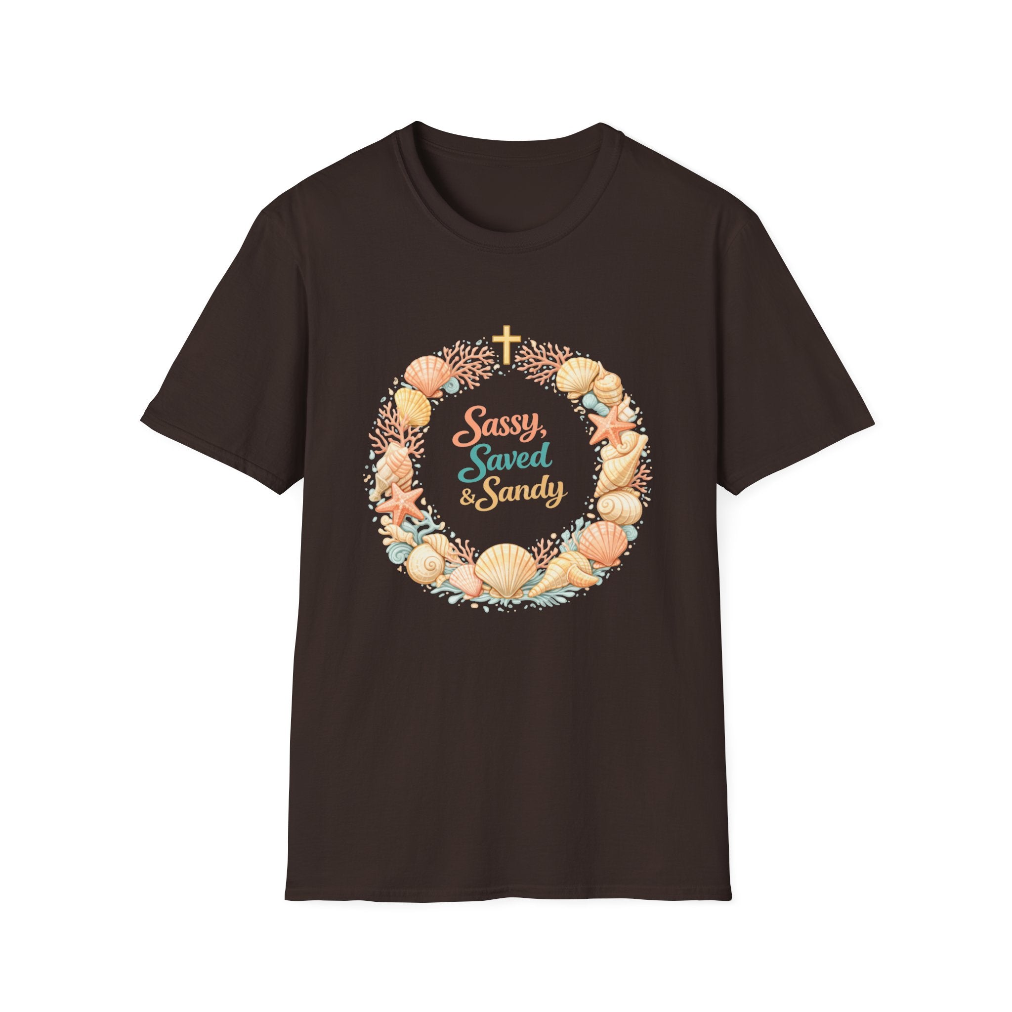 Sassy Saved & Sandy Coral Wreath - T-Shirt