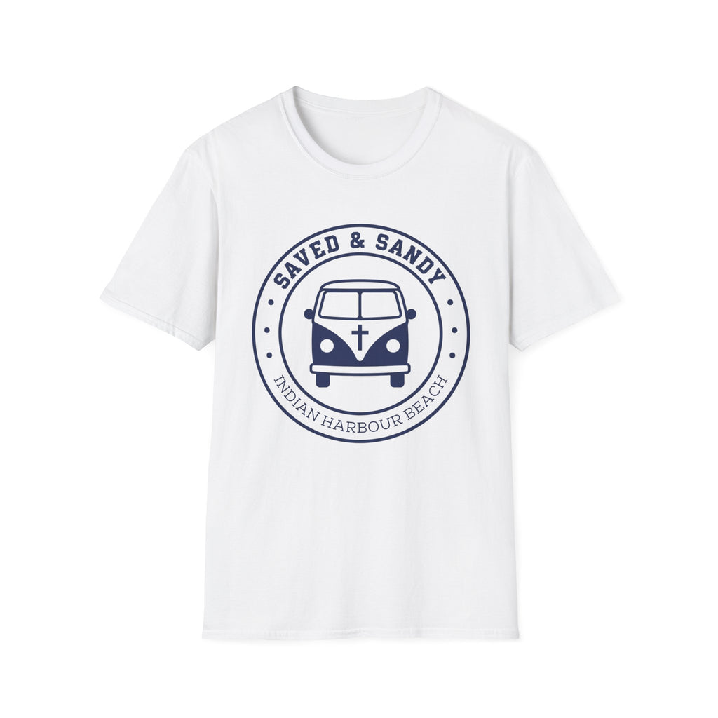 Saved & Sandy Indian Harbour Beach Van Design - T-Shirt