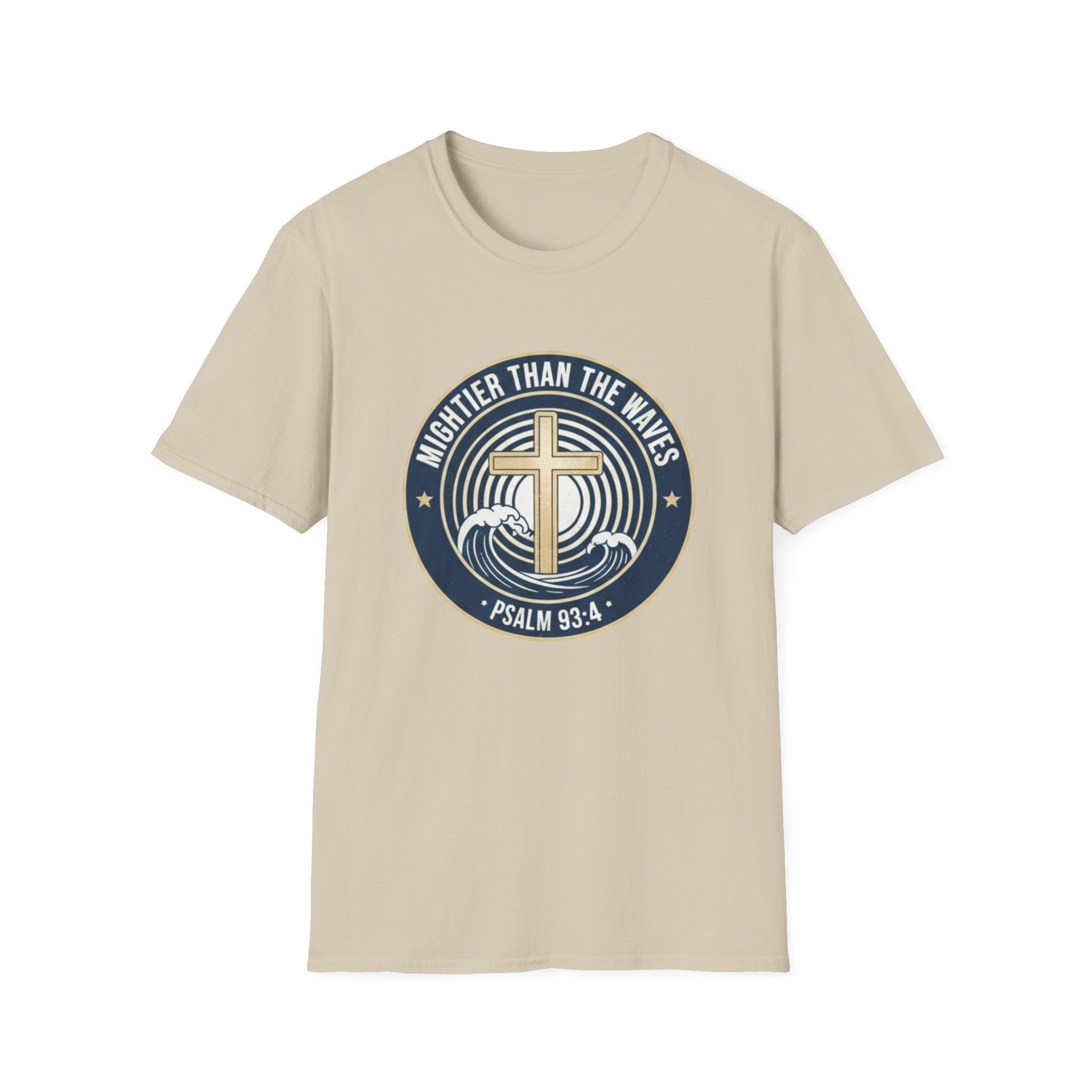 Mightier Than The Waves Psalm 93:4 Badge - T-Shirt