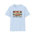 Good Vibes & Grace Van Surfing Sunset 70s Vibe T-Shirt