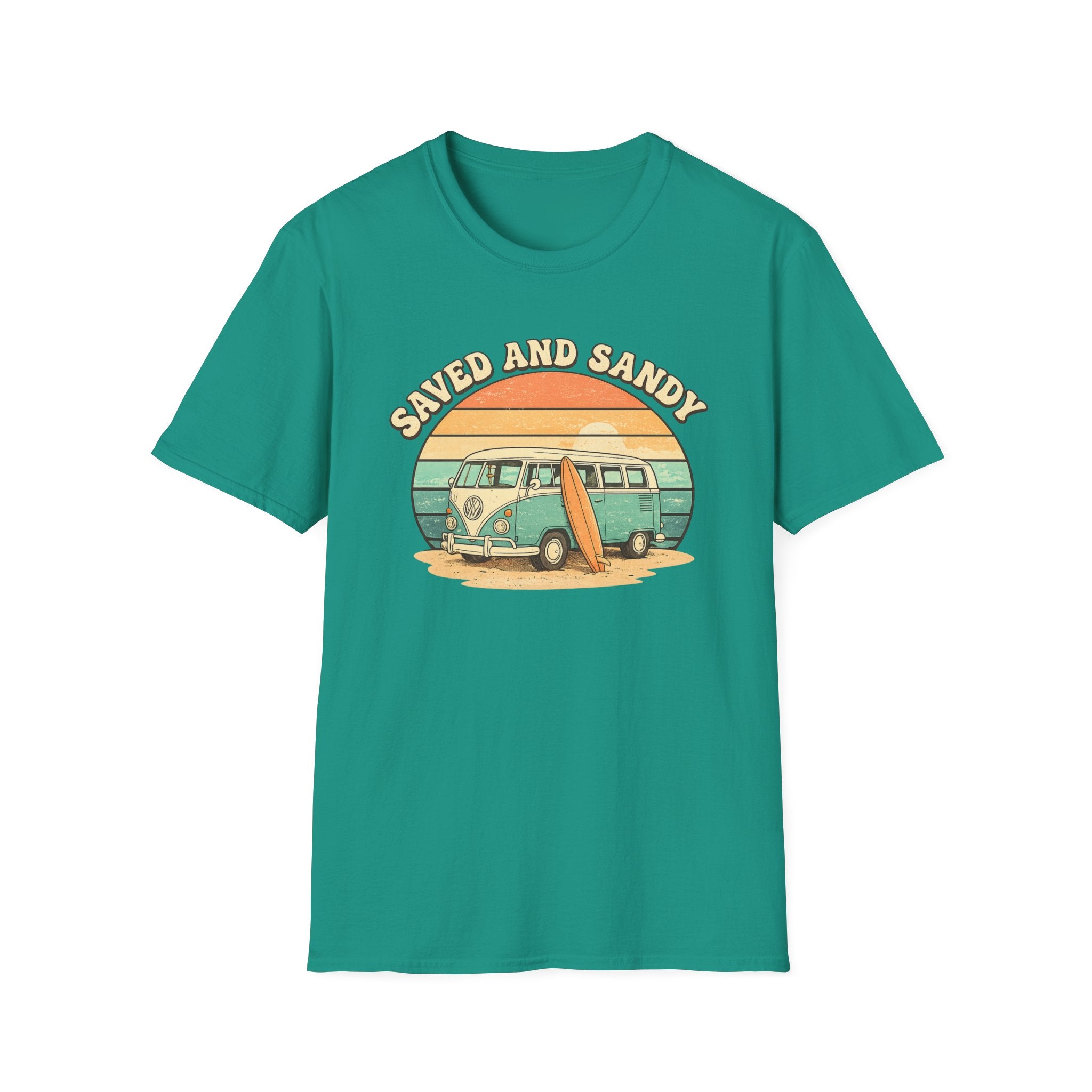 Saved and Sandy Van Surfboard Retro - T-Shirt