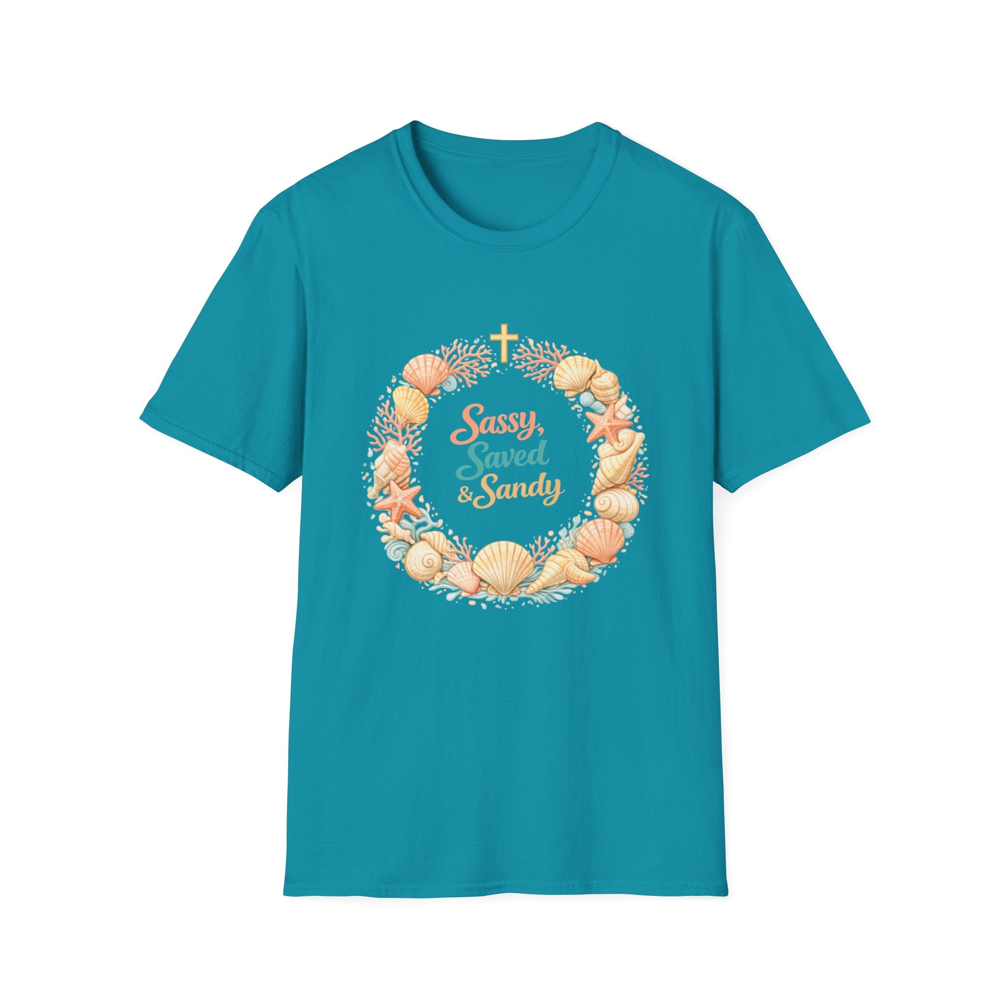 Sassy Saved & Sandy Coral Wreath - T-Shirt