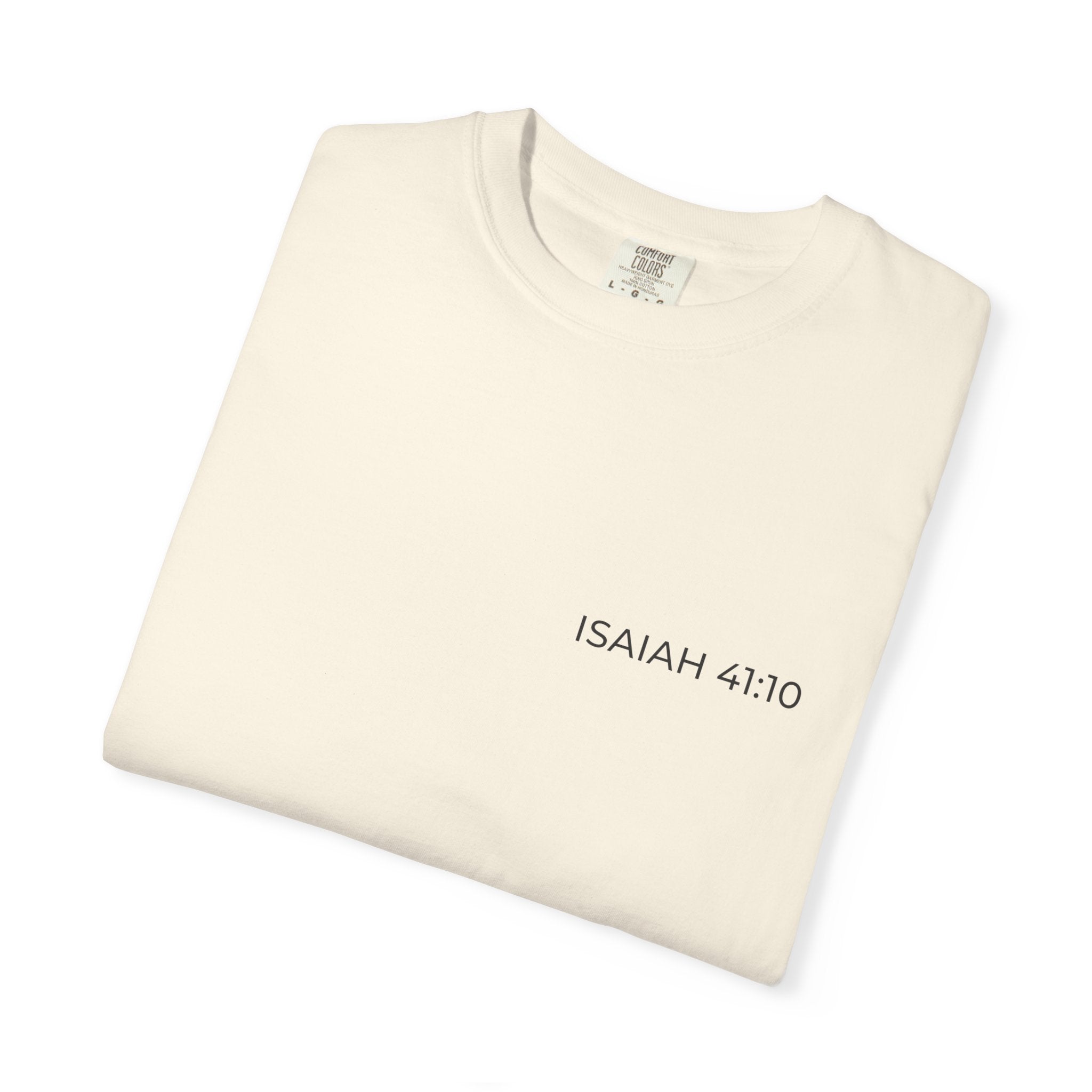 ISAIAH 41:10 — Micro Chest Christian T-Shirt
