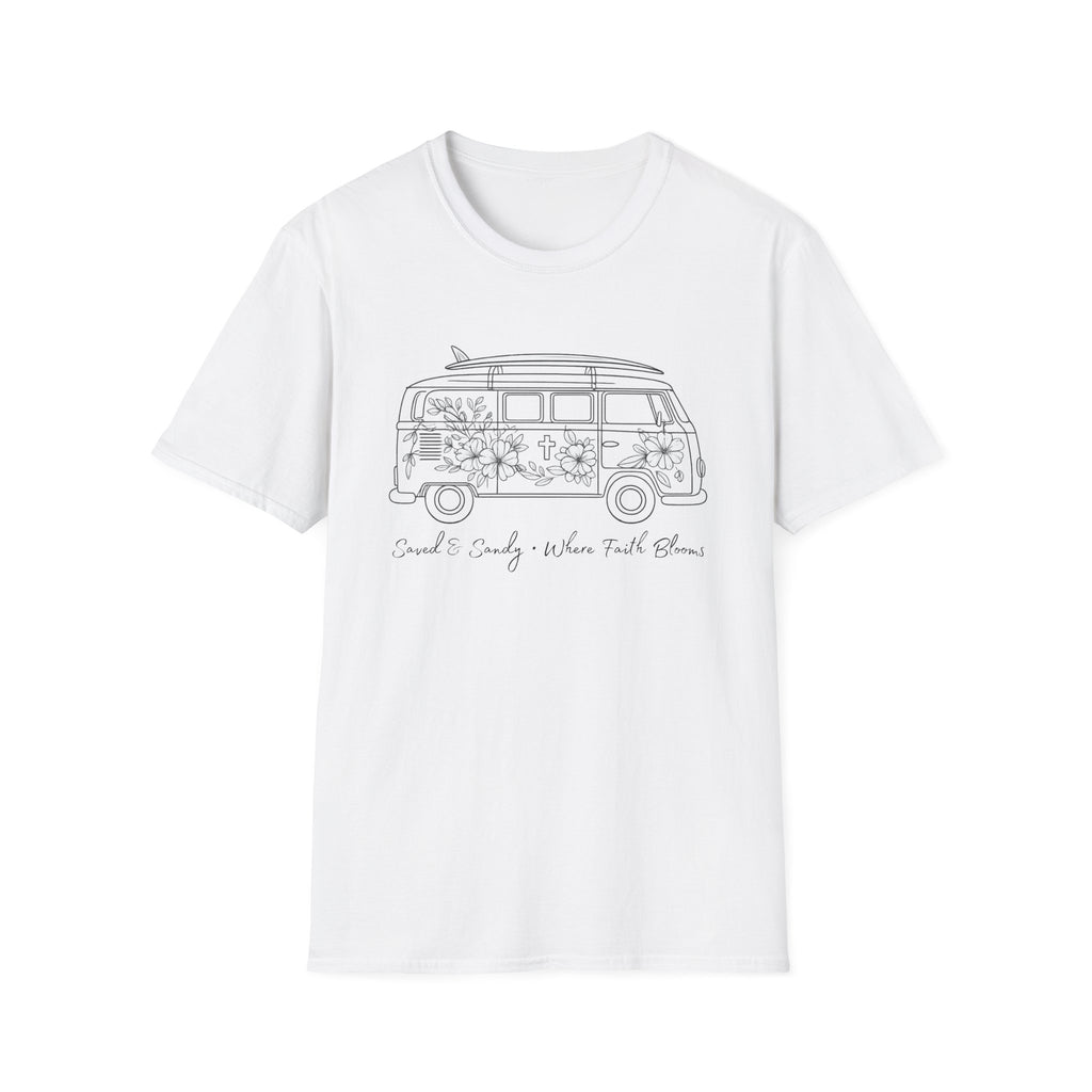 Saved & Sandy Where Faith Blooms - T-Shirt