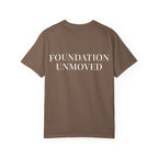 FOUNDATION UNMOVED — Back Print Christian T-Shirt
