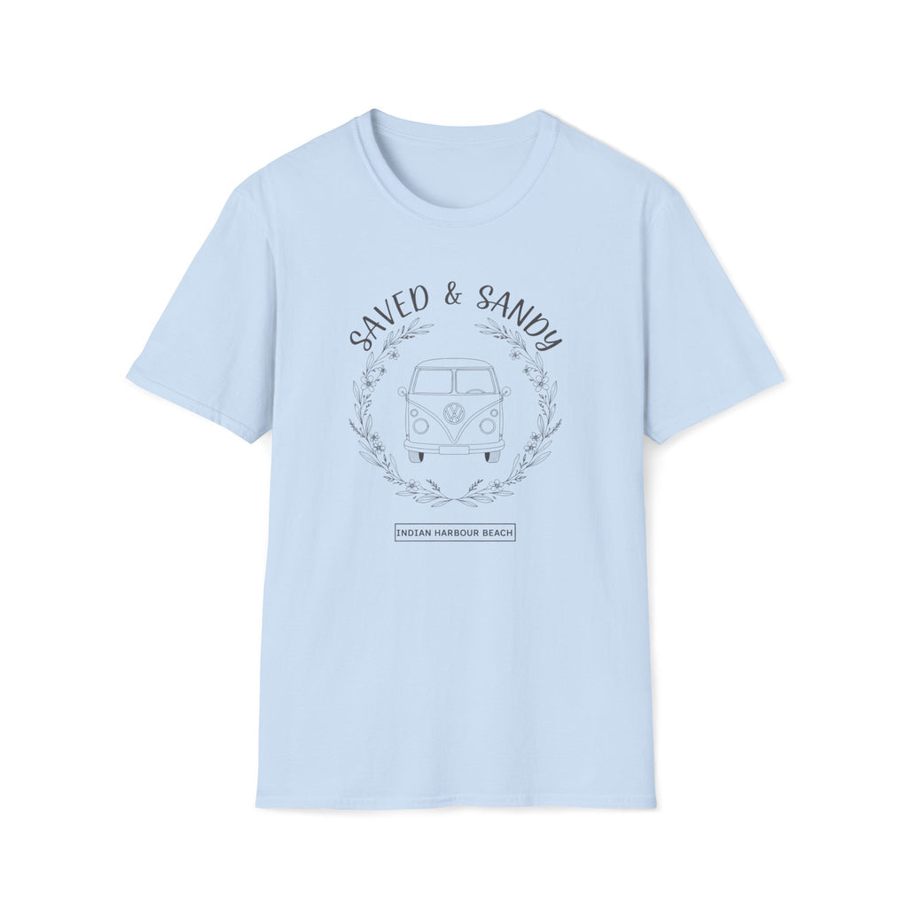 Saved & Sandy Minimalist Wreath Van Indian Harbour Beach  - T-Shirt