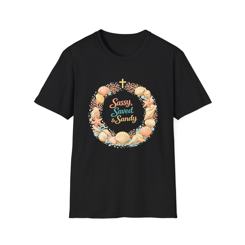 Sassy Saved & Sandy Coral Wreath - T-Shirt