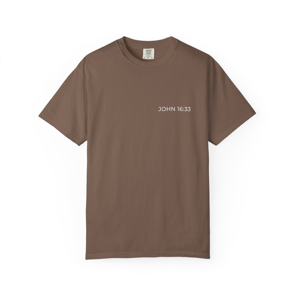 JOHN 16:33 — Micro Chest Christian T-Shirt
