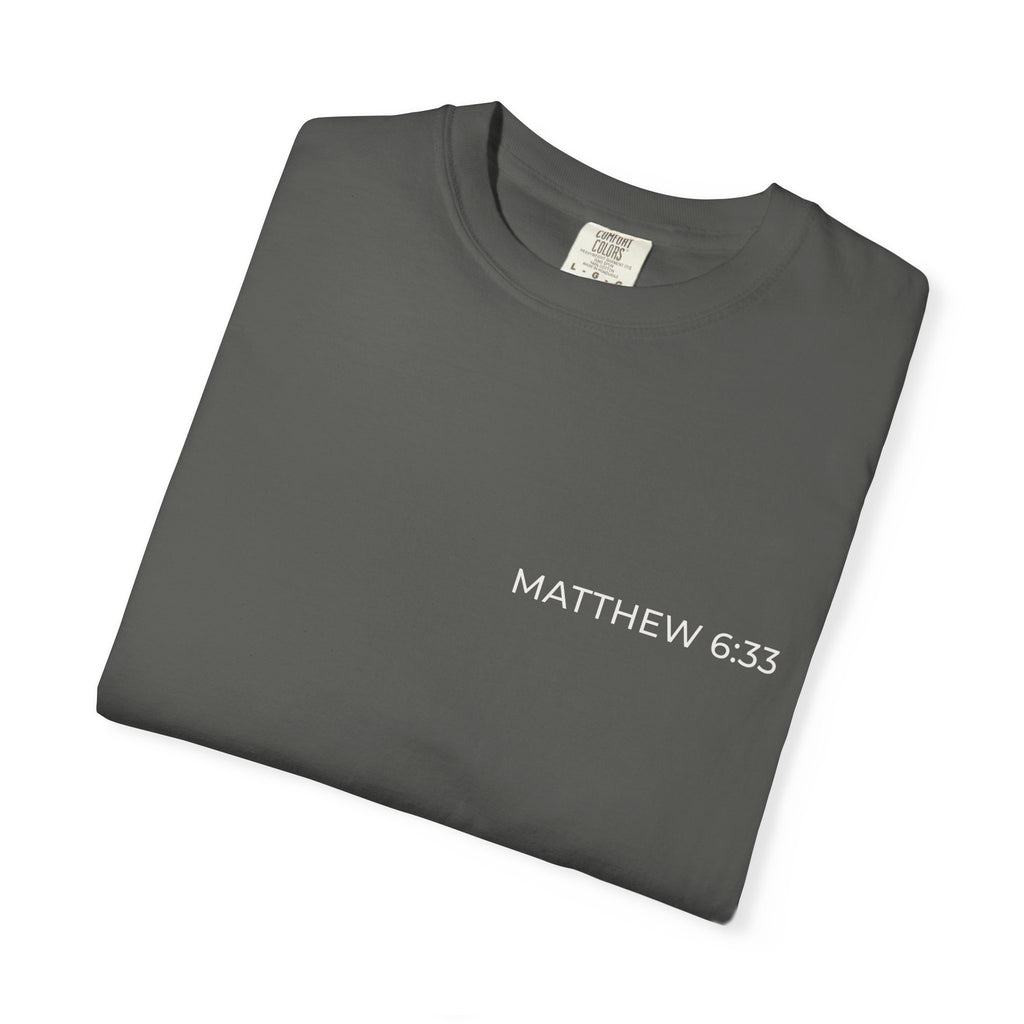 MATTHEW 6:33 — Micro Chest Christian T-Shirt