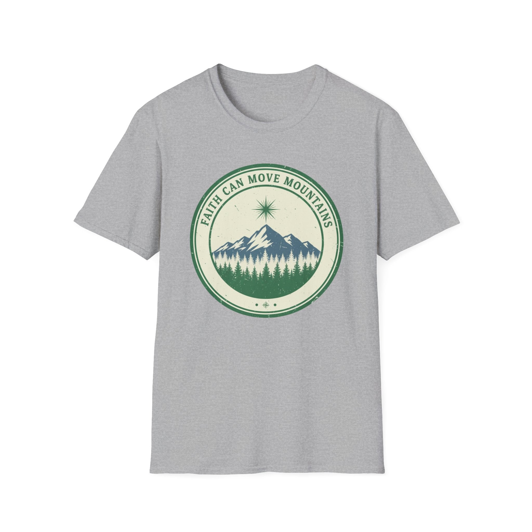 Faith Can Move Mountains Circular Badge Design - T-Shirt