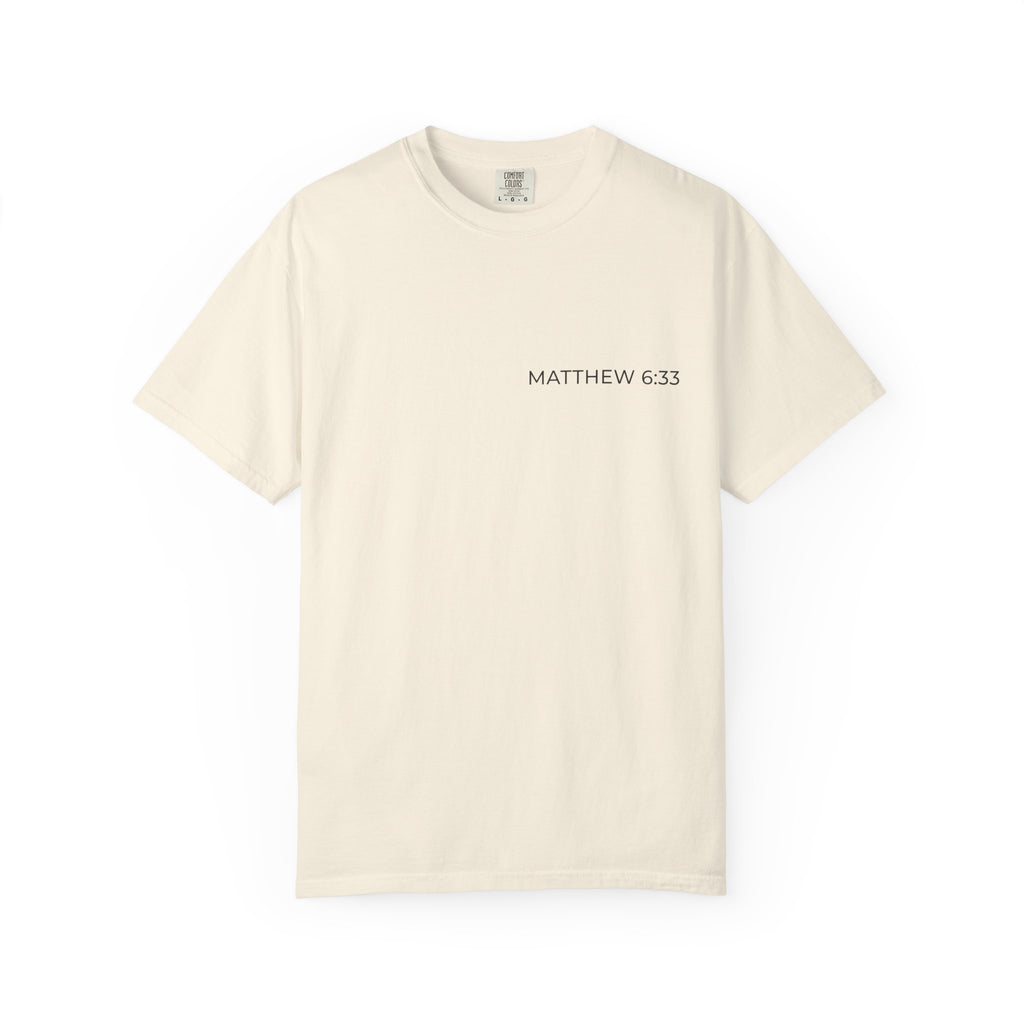 MATTHEW 6:33 — Micro Chest Christian T-Shirt