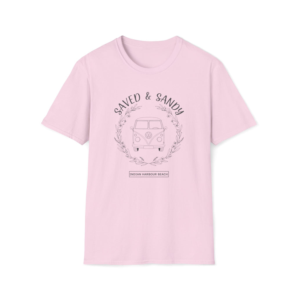 Saved & Sandy Minimalist Wreath Van Indian Harbour Beach  - T-Shirt