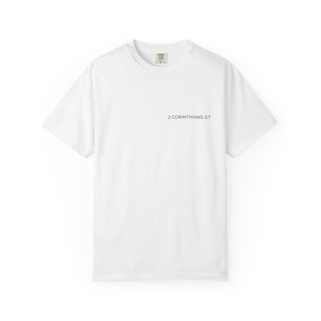 2 CORINTHIANS 5:7 — Micro Chest Christian T-Shirt
