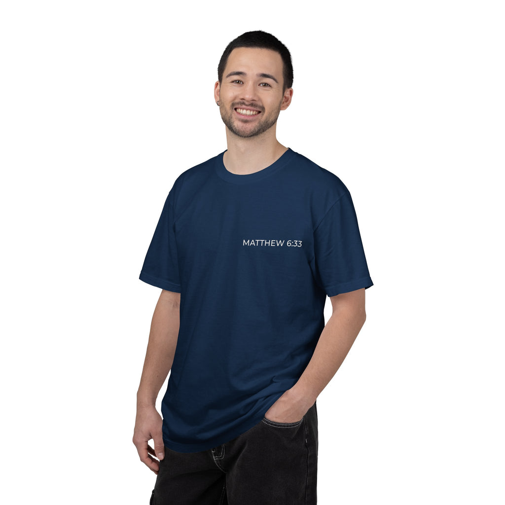 MATTHEW 6:33 — Micro Chest Christian T-Shirt