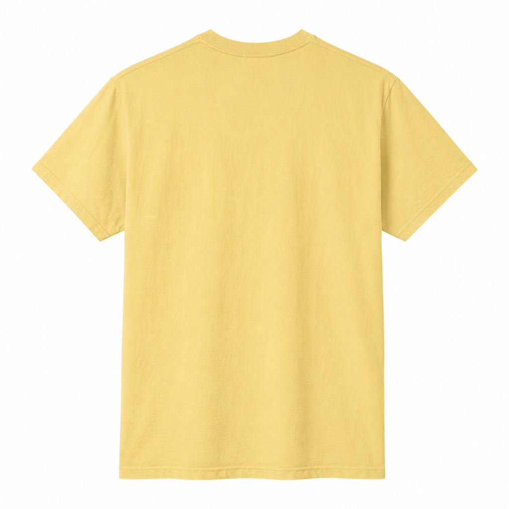 Blank back view of Butter Comfort Colors 1717 T-shirt