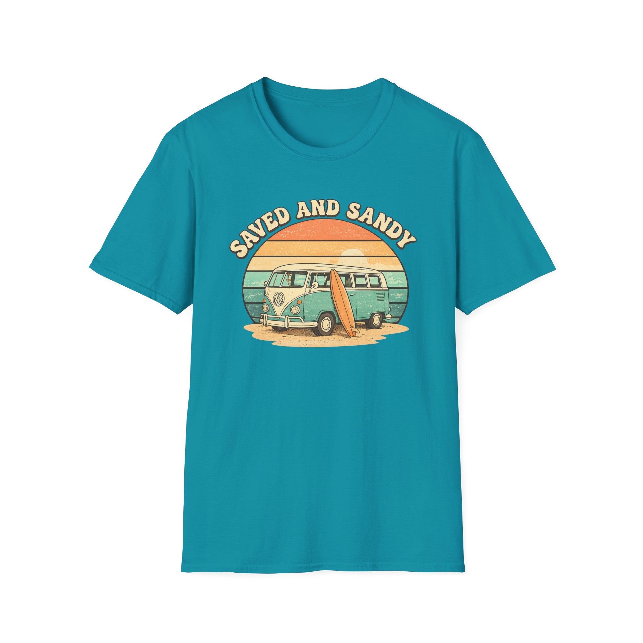 Saved and Sandy Van Surfboard Retro - T-Shirt