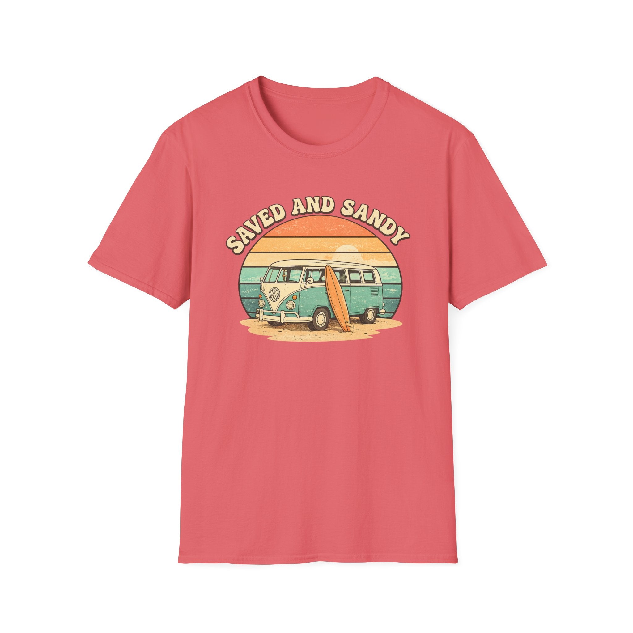Saved and Sandy Van Surfboard Retro - T-Shirt