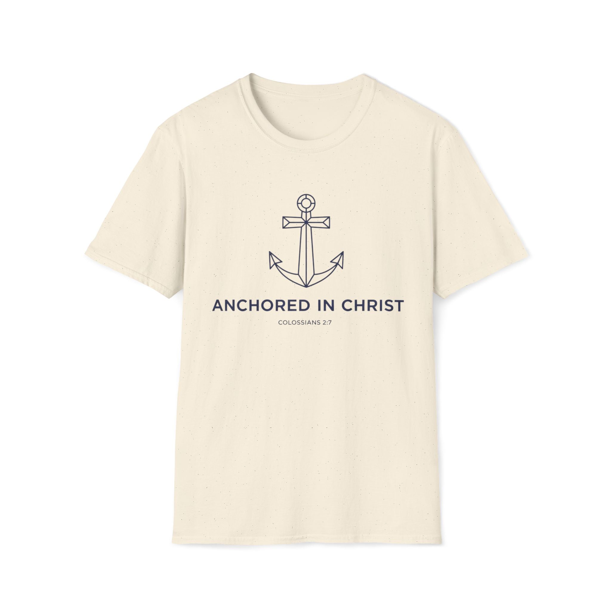 Anchored In Christ Blue Line Art T-Shirt