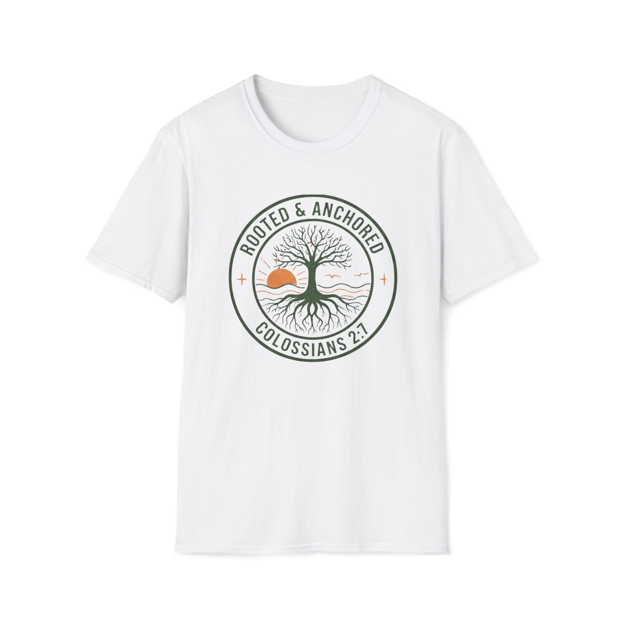 Rooted & Anchored Colossians 2:7 T-Shirt