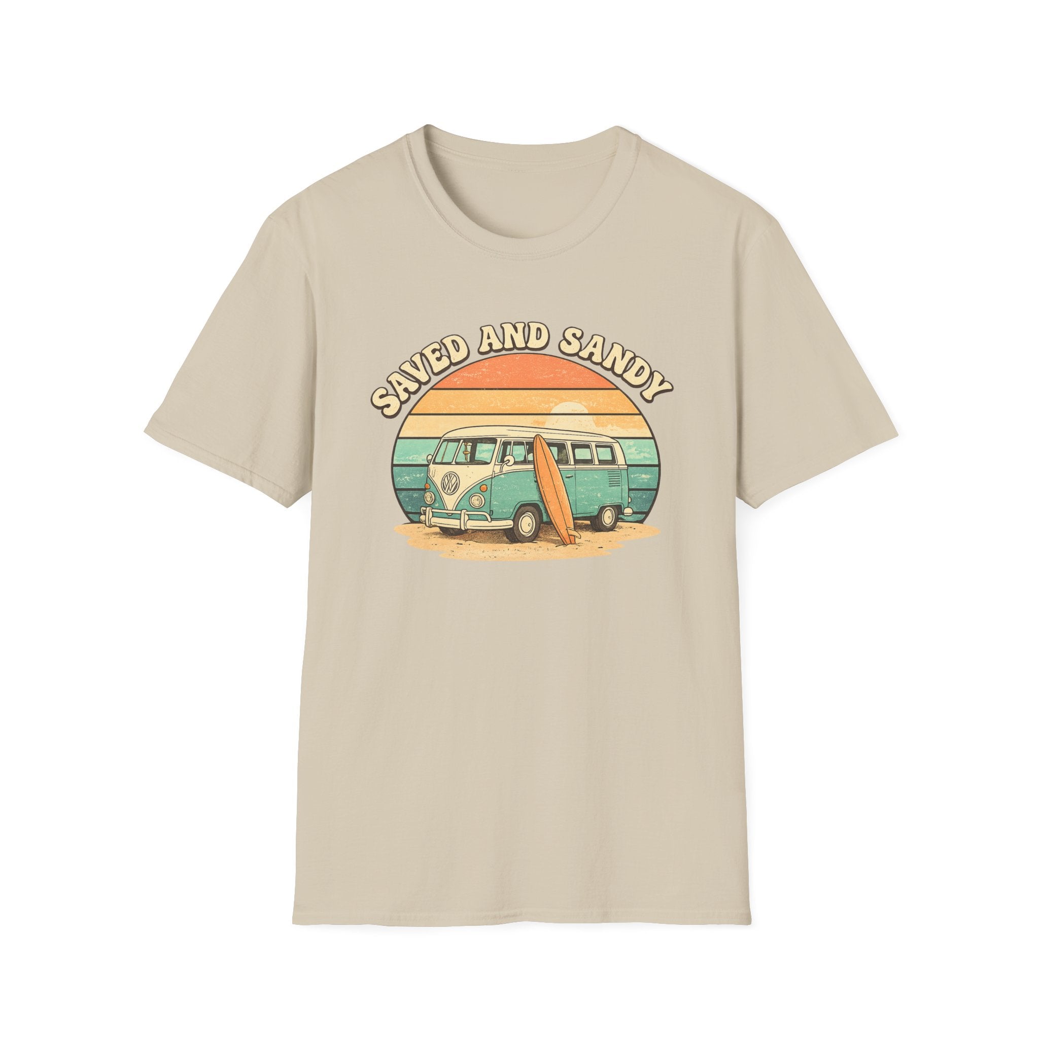 Saved and Sandy Van Surfboard Retro - T-Shirt