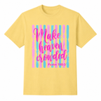 Butter Comfort Colors Make Heaven Crowded Christian T-shirt front view